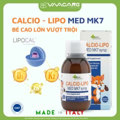 Siro Canxi Liposome Calcio-Lipo Med MK7 - Tăng Chiều Cao, Xương Chắc Khỏe Cho Trẻ Từ 1 Tuổi, Hương Cam Ngọt Ngào, 150ml