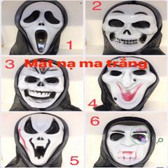 Mặt Nạ Halloween Chó Trắng Huyền Bí - Phụ Kiện Thời Trang Hóa Trang Cho Bé - Kỳ Nghỉ Tháng 10