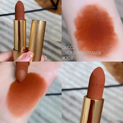 Son Gucci 308 Lucy Dark Orange Matte - Màu Cam Gạch Cao Cấp Chính Hãng, Chất Son Mịn Mượt, Độ Bám Màu Lâu Dài
