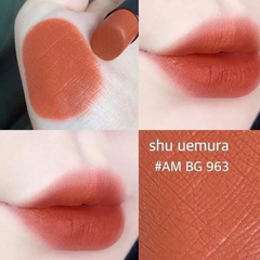 Son Shu Uemura Amplified BG 963 - Son Môi Cam Đất Cao Cấp, Dòng Vỏ Đen Chính Hãng, Chất Son Mịn, Dưỡng Ẩm Tốt, Thích Hợp Mọi Phong Cách