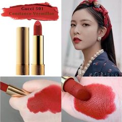 Son Lì Gucci Rouge À Lèvres Voile Mat Màu 501 Constance Vermillon - Đỏ Cam Tươi Sang Trọng, Lâu Trôi Cho Môi Quyến Rũ