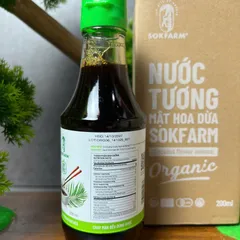 Nước Tương Mật Hoa Dừa Organic Sokfarm Ít Muối 200ml - Gia Vị Hữu Cơ Không Đậu Nành, Chấm, Nấu Ăn, 100% Tự Nhiên