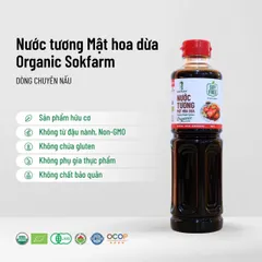 Nước Tương Mật Hoa Dừa Organic Sokfarm 500ml - Gia Vị Tự Nhiên Hữu Cơ, Ít Muối, Không Đậu Nành, Chứng Nhận USDA, EU