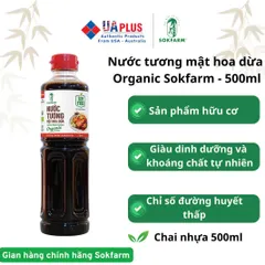 Nước Tương Mật Hoa Dừa Organic Sokfarm 500ml - Gia Vị Tự Nhiên Hữu Cơ, Ít Muối, Không Đậu Nành, Chứng Nhận USDA, EU