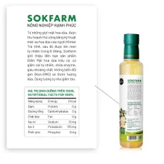Giấm Mật Hoa Dừa Hữu Cơ Sokfarm 265ml - Giấm Tự Nhiên Không Biến Đổi Gen, Hỗ Trợ Tiêu Hóa và Khỏe Mạnh