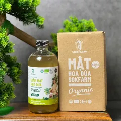 Giấm Mật Hoa Dừa Organic Sokfarm 500ml - Giấm Tự Nhiên Hỗ Trợ Tiêu Hóa & Tăng Cường Sức Khỏe, Không Biến Đổi Gen