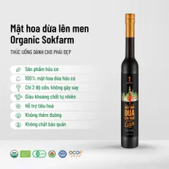 Nước Uống Lên Men Mật Hoa Dừa Sokfarm 375ml - Thức Uống Tự Nhiên Hữu Cơ, Độ Cồn Thấp, Vị Ngọt Thanh, Không Chất Bảo Quản