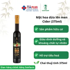 Nước Uống Lên Men Mật Hoa Dừa Sokfarm 375ml - Thức Uống Tự Nhiên Hữu Cơ, Độ Cồn Thấp, Vị Ngọt Thanh, Không Chất Bảo Quản