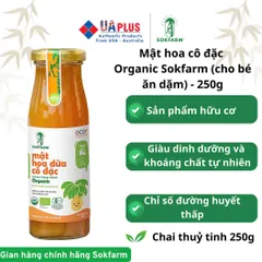 Mật Hoa Dừa Cô Đặc Sokfarm - Thực Phẩm Hữu Cơ Cho Bé Ăn Dặm 250g, Ngọt Tự Nhiên, Vegan, Không Chất Bảo Quản