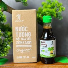 Nước Tương Mật Hoa Dừa Organic Sokfarm 200ml - Gia Vị Ít Muối, Không Đậu Nành, Hữu Cơ, Thích Hợp Cho Bé Ăn Dặm
