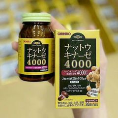 Viên Uống Nattokinase Orihiro 4000FU Nhật Bản - Hỗ Trợ Chống Đột Quỵ và Sức Khỏe Tim Mạch - 60 Viên