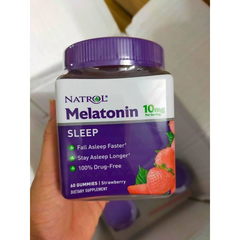 Kẹo Dẻo Ngủ Ngon Natrol Gummies 10mg Sleep Vị Dâu - Hỗ Trợ Giấc Ngủ Sâu, Chất Lượng Cao, Thiên Nhiên Chính Hãng