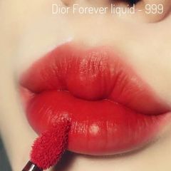 Son Kem Dior Rouge Dior Forever 999 - Đỏ Thuần Sang Trọng, Chất Son Mịn Màng, Lâu Trôi, Vỏ Beo Chính Hãng