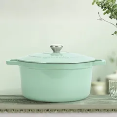 Nồi gang tròn Ciwete 24/27cm - Chất liệu gang đúc men chống dính bền bỉ - Phù hợp cho bếp từ và lò nướng
