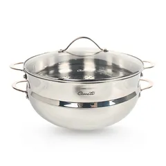 Bộ chảo sâu và xửng hấp Ciwete 32cm SS0105-3PC - Inox 304, Chống trầy xước, Dùng cho mọi loại bếp, An toàn nhiệt độ cao 420℉