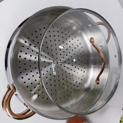 Bộ chảo sâu và xửng hấp Ciwete 32cm SS0105-3PC - Inox 304, Chống trầy xước, Dùng cho mọi loại bếp, An toàn nhiệt độ cao 420℉