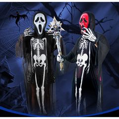Trang Phục Hóa Trang Halloween Xương Người và Mặt Nạ Đầu Lâu Rùng Rợn Cho Nam Nữ - Bộ Quần Áo Ma Rùng Rợn Thú Vị