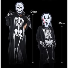 Trang Phục Hóa Trang Halloween Xương Người và Mặt Nạ Đầu Lâu Rùng Rợn Cho Nam Nữ - Bộ Quần Áo Ma Rùng Rợn Thú Vị