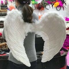 Cánh Thiên Thần Hóa Trang Đen Trắng - Phụ Kiện Halloween Cosplay Dành Cho Trẻ Em và Người Lớn - Cánh Lông Vũ Chất Lượng Cao