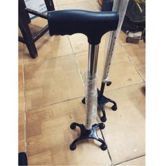 Gậy chống 4 chân điều chỉnh cao cho người già - Gậy hỗ trợ đi lại inox chắc chắn, an toàn cho người phục hồi chức năng