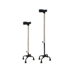 Gậy chống 4 chân điều chỉnh cao cho người già - Gậy hỗ trợ đi lại inox chắc chắn, an toàn cho người phục hồi chức năng