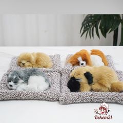 Gấu Bông Hút Mùi Than Hoạt Tính Cún Đôi Xám 28x20cm - Phụ Kiện Trang Trí Ô Tô và Bàn Làm Việc, Khử Mùi Hiệu Quả