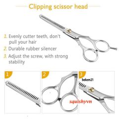 Kéo Cắt Tóc Thép Không Gỉ 6 inch & 5,5 inch - Bộ Kéo Tỉa Tóc Chuyên Nghiệp Cho Thợ Làm Tóc