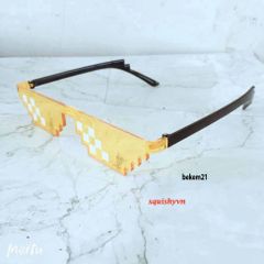 Kính Mát Meme 8 Bit Thug Life - Kính Râm Pixel Độc Đáo Cho Trẻ Em và Người Lớn - Phụ Kiện Tiệc Minecraft Mới Lạ