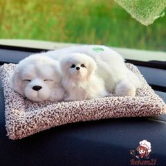 Thú Bông Chó Đốm Đen Phối Trắng Mẹ Con - Khử Mùi Than Hoạt Tính Trang Trí Ô Tô - Quà Tặng Dễ Thương Cho Người Yêu Thú Cưng