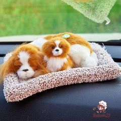 Thú Bông Chó Đốm Đen Phối Trắng Mẹ Con - Khử Mùi Than Hoạt Tính Trang Trí Ô Tô - Quà Tặng Dễ Thương Cho Người Yêu Thú Cưng