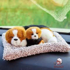 Thú Bông Chó Đốm Đen Phối Trắng Mẹ Con - Khử Mùi Than Hoạt Tính Trang Trí Ô Tô - Quà Tặng Dễ Thương Cho Người Yêu Thú Cưng