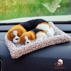 Thú Bông Chó Đốm Đen Phối Trắng Mẹ Con - Khử Mùi Than Hoạt Tính Trang Trí Ô Tô - Quà Tặng Dễ Thương Cho Người Yêu Thú Cưng