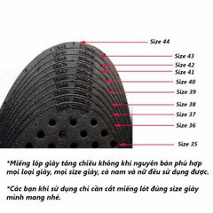 Miếng Lót Giày Độn Đế Tăng Chiều Cao Cho Nam Nữ - Đệm Khí Êm Ái 3-7cm, Chất Liệu Cao Su Chống Hôi Chân
