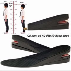 Miếng Lót Giày Độn Đế Tăng Chiều Cao Cho Nam Nữ - Đệm Khí Êm Ái 3-7cm, Chất Liệu Cao Su Chống Hôi Chân