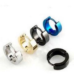 Khuyên Tai Tròn Xỏ Titan Không Gỉ 4 Màu - Thiết Kế Nhỏ Gọn, Phong Cách Cá Tính Cho Nam Nữ