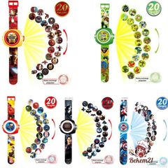 Đồng Hồ Chiếu Kỹ Thuật Số Hoạt Hình Disney Người Nhện và Người Sắt - Quà Tặng Giáng Sinh Cho Trẻ Em, Hình Chiếu Đẹp Mắt