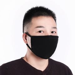 Khẩu Trang Chống Bụi Vải Cotton Đen - In Hình EXO, BTS, Hacker, Ngôi Sao, Trái Tim - Phong Cách Thời Trang Cá Tính