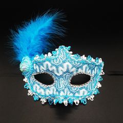Mặt Nạ Halloween Nửa Mặt Lông Vũ Kim Sa Sang Trọng - Phụ Kiện Dạ Hội, Cosplay, Tiệc Tùng, Sự Kiện