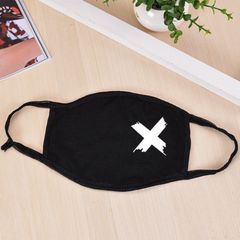 Khẩu Trang Đen Cotton Hàn Quốc In Hình Dấu X Anime/Manga - Kháng Bụi, Thoáng Khí, Thiết Kế Độc Đáo Dành Cho Tất Cả mọi Thế Hệ