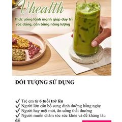 Bột Ngũ Cốc Dinh Dưỡng Vị Matcha VHEALTH (10 Gói x 25g) - Hỗ Trợ Giảm Cân, Tăng Cường Sức Khỏe và Miễn Dịch, Dinh Dưỡng Lành Mạnh