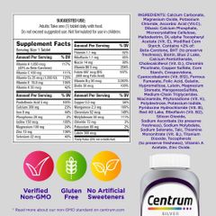 Centrum Silver Women 50+ 200 Viên - Vitamin Tổng Hợp Hỗ Trợ Tim Mạch, Não Bộ, Mắt Và Xương Cho Phụ Nữ Trung Niên