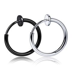 Khuyên Tai Nam Kẹp Tròn Titan Chống Gỉ - Bông Tai Unisex Phong Cách Hàn Quốc Thời Thượng, Không Cần Xỏ Lỗ