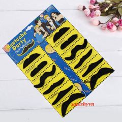 Bộ Râu Giả Halloween Vui Nhộn - Set 12 Râu Chùm Đen Trắng Cho Trẻ Em và Người Lớn, Phụ Kiện Hóa Trang Độc Đáo