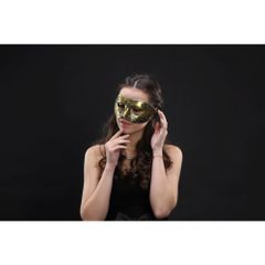 Mặt Nạ Nửa Mặt Vàng Đồng Cổ Điển - Phụ Kiện Hóa Trang Tiệc Halloween, Lễ Hội Có Dây Đeo Cho Nam Nữ