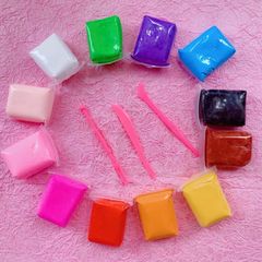 Gói Đất Sét Để Nặn Tạo Hình Siêu Nhẹ Handmade - Màu Trắng, Hồng, Lam, Tím, Vàng, Đất Sét Tự Khô Dành Cho Slime Thoải Mái Sáng Tạo