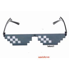 Mắt Kính Pixelated Thug Life Phong Cách Mosaic UV400 Dành Cho Nam Nữ - Kính Mát Hip Hop Thời Trang