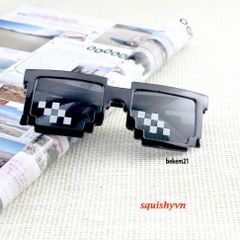Mắt Kính Pixelated Thug Life Phong Cách Mosaic UV400 Dành Cho Nam Nữ - Kính Mát Hip Hop Thời Trang