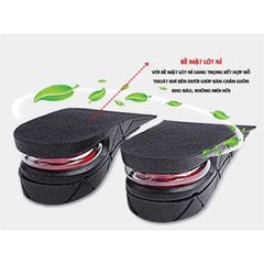 Cặp lót giày tăng chiều cao cao cấp LOTGIAY - Đệm khí, lót nhung thoáng khí, tăng từ 3-9cm, phù hợp mọi size giày nam nữ