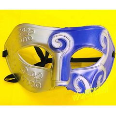 Mặt Nạ Nửa Mặt Bạc Xanh Cổ Điển Dùng Cho Tiệc Halloween - Phụ Kiện Hóa Trang Đẹp Cho Nam Nữ, Có Dây Đeo Thoải Mái