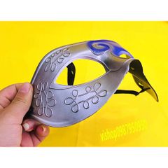 Mặt Nạ Nửa Mặt Bạc Xanh Cổ Điển Dùng Cho Tiệc Halloween - Phụ Kiện Hóa Trang Đẹp Cho Nam Nữ, Có Dây Đeo Thoải Mái